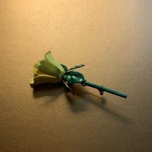 Vintage Sandor Co. Metal Enameled Daffodil Pin Brooch